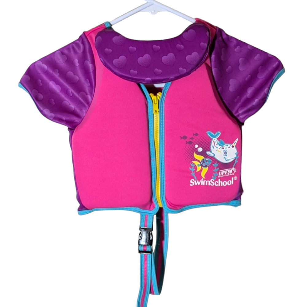 Swim School Used Child 30-50 Flotation Device Life Vest Graphic